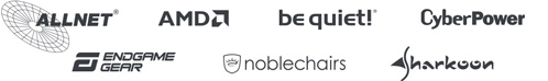 ALLNET, AMD, be quiet, CyberPower, Endgame, noblechairs, Sharkoon